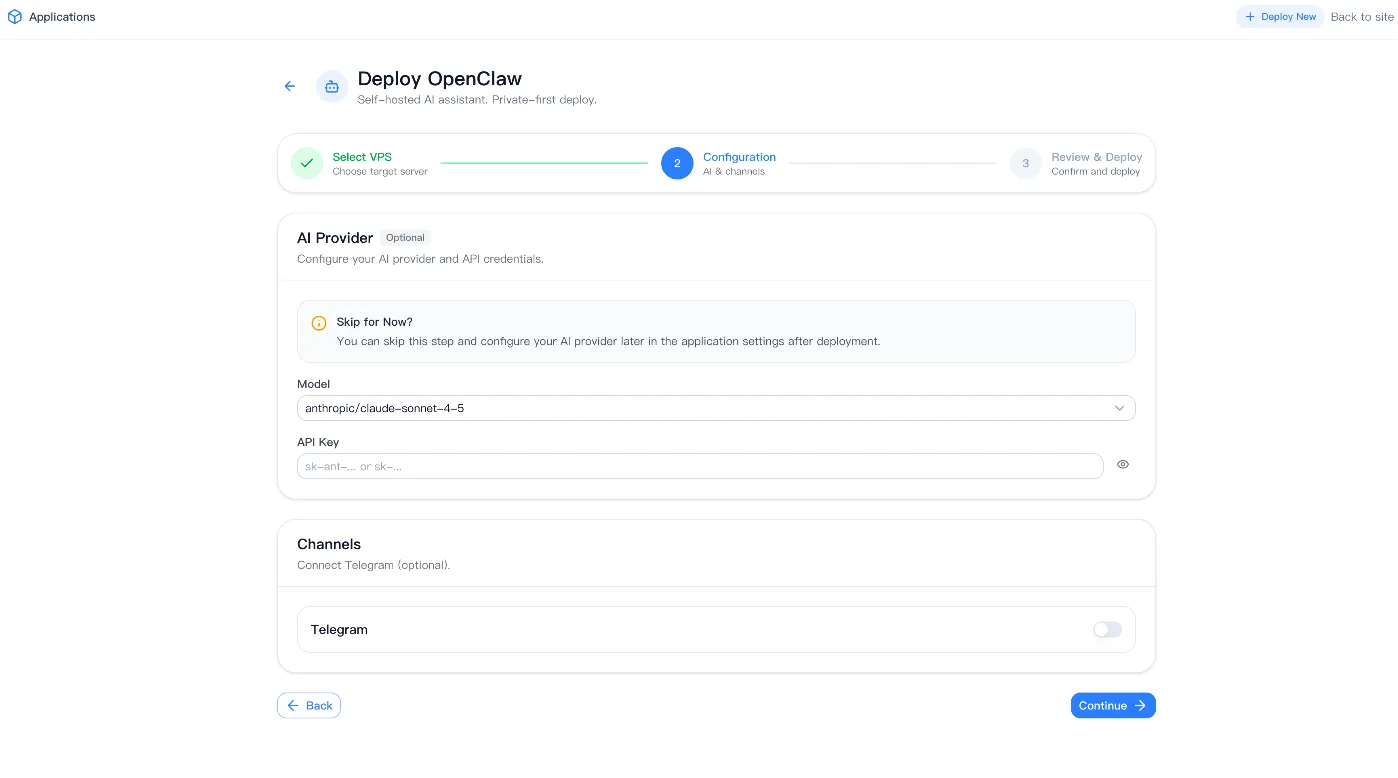 BrainHost OpenClaw AI config