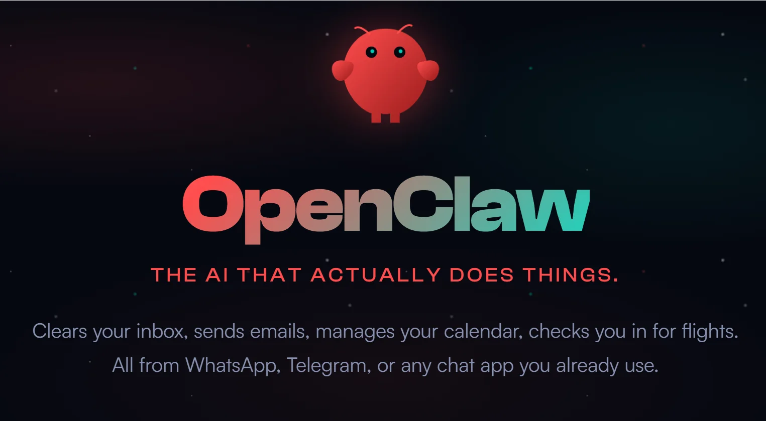 OpenClaw - The AI That Actually Does Things. An open-source AI agent framework for autonomous task execution.